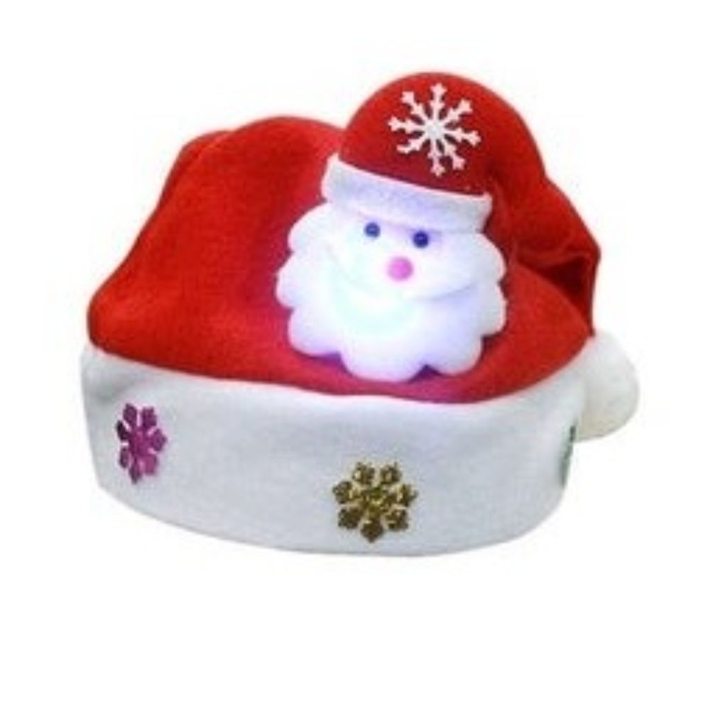 Lovely Santa Claus Christmas Hat LED Caps For Children New Year Xmas Kids